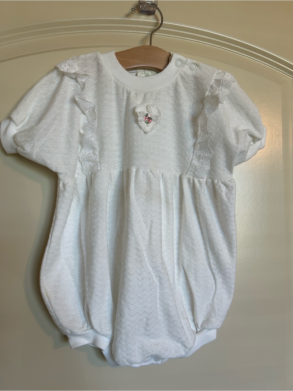 Vintage 24M Healthtex Romper with Heart Appliqué